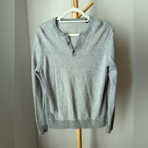 Vince Cashmere Wool Blend Sweater Men’s Size Large Gray Pullover Henley